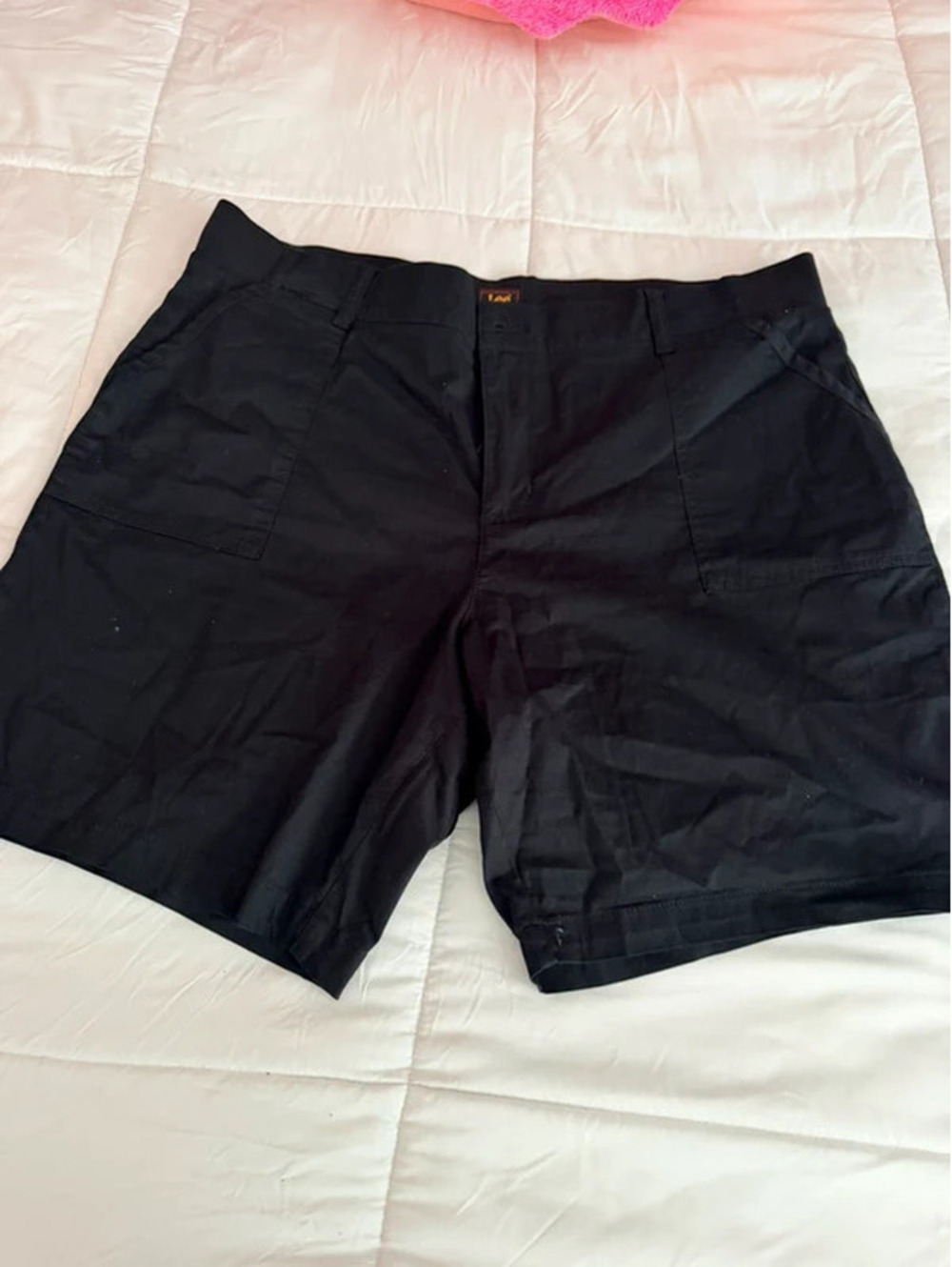 Lee black cotton & elastane shorts size 20W #menswear #denim